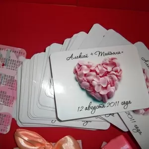 Изготовление свадебных карманных календариков в Липецке на заказ.